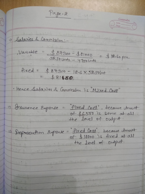 Page 2 s classrute Data Page - Salaries & Commission Variable $ 87300 - $81000 sa so units. $ 12.60p.u. 4 75ounts fixed = $