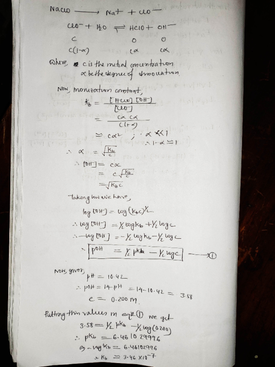 Nacio ao Nat & non aforts to clo- + 140 Helot of c(1-x) ta có where is the metal concentration, a be the degree of dronation,