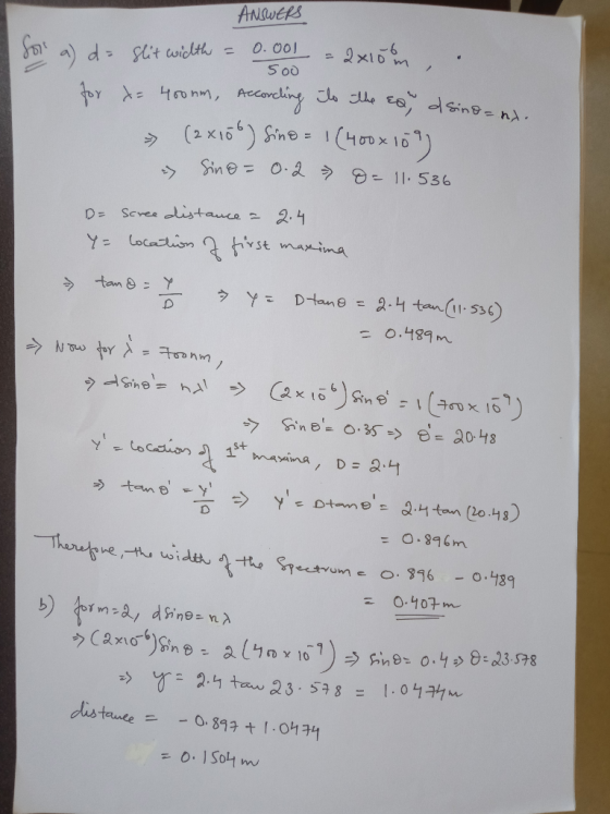 ANSWERS 머 5 00 (xiG1) Sin(+0 x 16) う う.tan8=Y = 0.489m. ク ㅢ S+