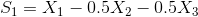 S_1=X_1-0.5X_2-0.5X_3