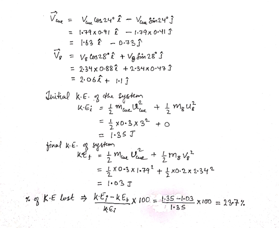 Jane = Veue Cos 24° ê - Vaue Sm 24° } = 1.79 80-91 ê -1.7980-41 Î = 1.63 ê -0.73 ſ Vg = Ve Cos28°ê + Va fi 28° ſ = 2.34 x 0.8