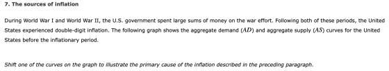 7. The sources of inflation During World War I and World War II, the U.S. government spent large sums of money on the war eff