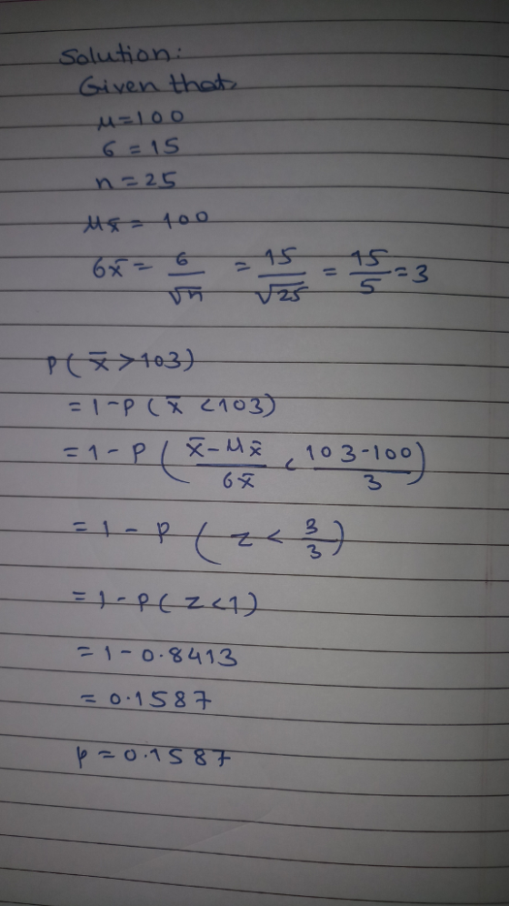 に100 n=25 林斥ー-400 3 = 1-0-8413