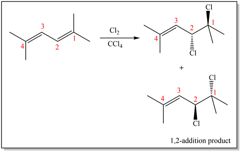 Cl2
CCI4
2
+
С
1,2-addition product
