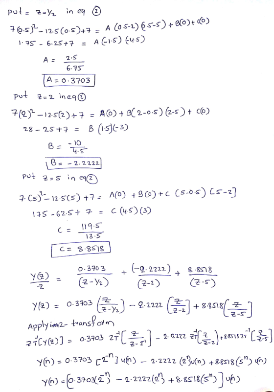 2 6-7S A = 0.3703 子(Q)--. i 2. sA)+7 A(o) teć2-。.s)@s)ナ сб) = 1.S s - 2. 2222 13 S Y&) o.3703 + (-9.2222) 一2.2222 + Apply im2