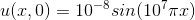 u(3,0) = 10-8 sin(1072)