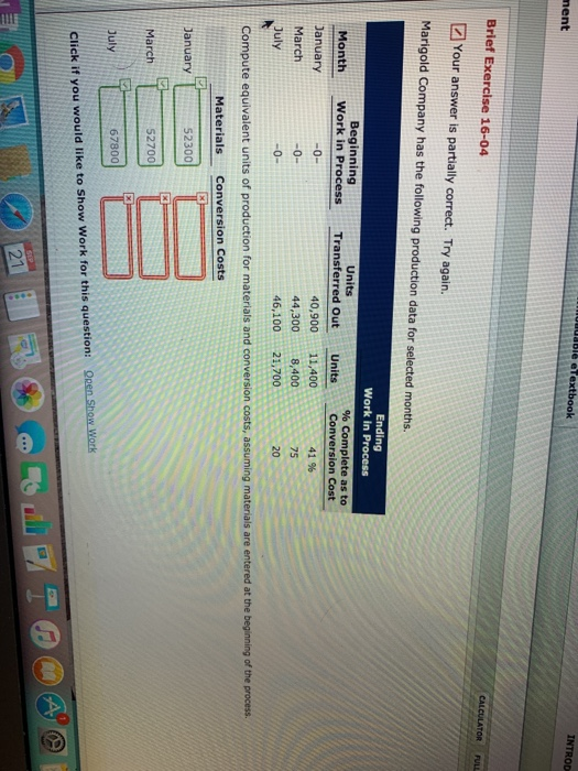 ble eTextbook ment INTROD Brief Exercise 16-04 CALCULATOR FULL Your answer is partially correct. Try again. Marigold Company