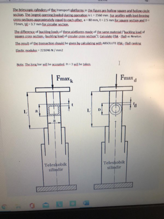Ibe.telescopic cylinders of the transport elations in the laureace hallow square and bollow cicle section. The largest operib