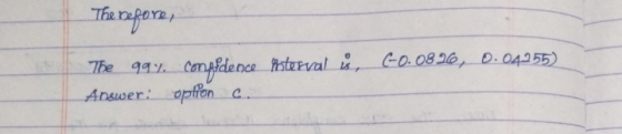 The refore, The 992 confidence interval is, 60.0896, 0.04255) Answer: option c.