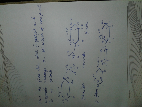 From the enzymatic is as CH₂-OH guen dala above [tydedysis and cleavage the structure of compound follows Ito tot it CH-OH it
