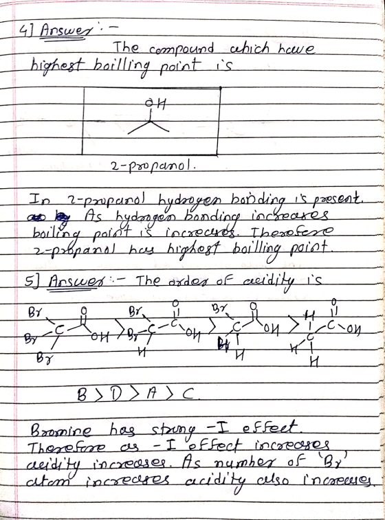 41 Answer :- - I highest boilling point is The compound which howe 2-propanol. In 2-poupanol bydrogen bonding is presenta a l