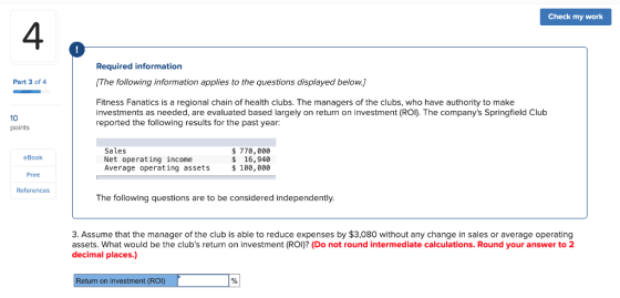 Check my work 4 Required information [The following information applies to the questions displayed below.] Part 3 of 4 Fitnes