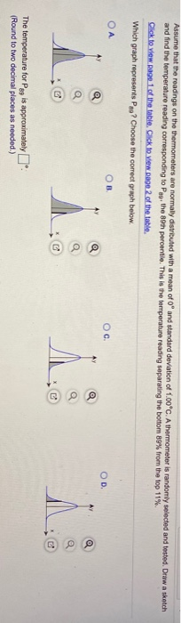 Assume that the readings on the thermometers are normally distributed with a mean of o and standard deviation of 1.00°C. A t
