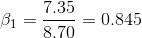 B1 – 7.35 Pi = = 0.845