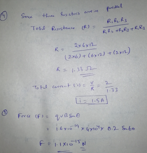 S are in 7 Since three resistors are in R, R₂ R3 Tote Resistance (R) = R R2 + R₂ R3TR, R3 R- 2x6x12 (246) + (6x12) + (2x12) R