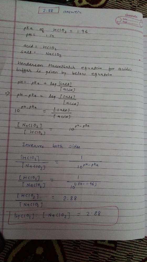 2.88 and We classmate Date HCI, 02-e 6 Salt Nacio2 salt Lacia) INaCI021 CIO HcIo Naclo,J So- 196) -2.8 & 2 & 8