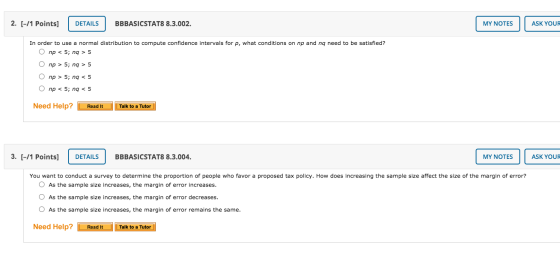 2 1 Points DETAILS BBBASICSTAT8 8 3 002 MY NOTES ASK YOUR In 