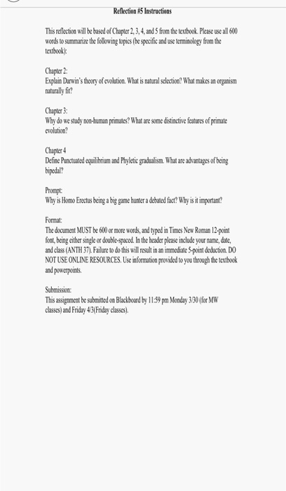 Reflection 15 Instructions This reflection will be based of Chapter 2, 3, 4, and from the textbook. Please use all 600 words