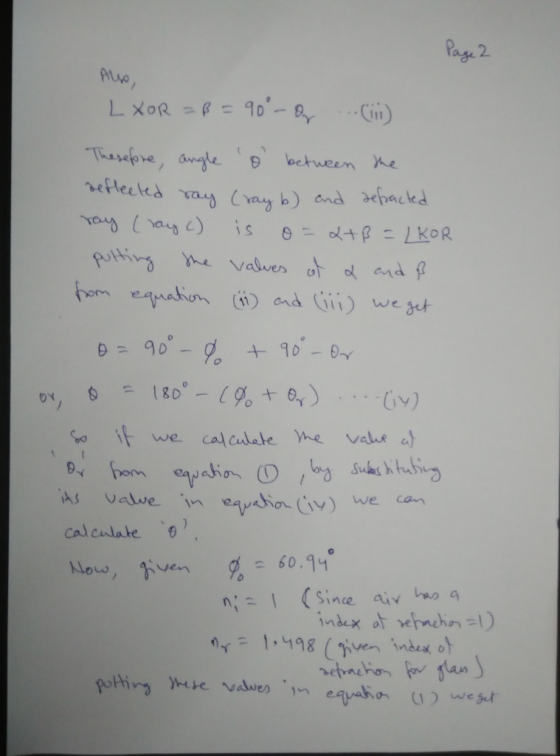 Page 2 Aue LXOR = -Ci) Thesafore, angle t octween e repleetkd vay Cray b) nd ehackd i s KOR pitinin Yhe Valves d and fom equa