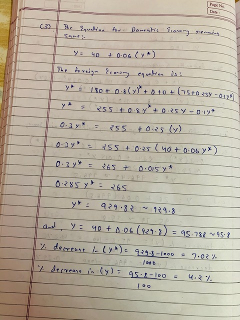 Page No Date: Fhe Equdien Ar DomeshisSieao es. Sant +006 Cy) 40 The forcign iconaehes y RS5 t0.8y +025y- 01y O-3y +025 (y) 0-