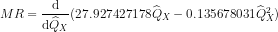 d MR= (27.9274271780x -0.1356780310) dox