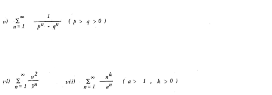 υ) Σ* (ο <h <) 2=1 24 1) X vii) i) Σ η = 1 31 (α > 1, k 50 ) η=1 u?