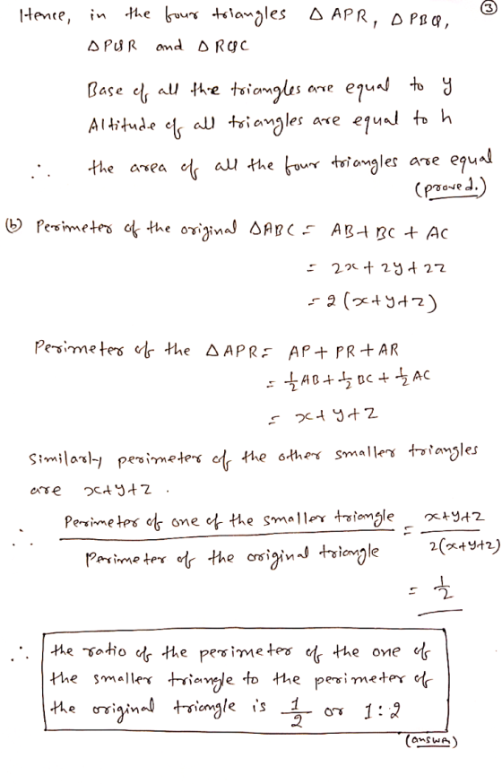Hence, in the four triangles D APR, DPBQ, DPUR and OROC are are equal to h Base of all the triangles equal to y Altitude of a