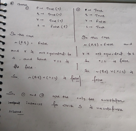 Lo choose 1 P ay r~ sy True (T) 2 True (T) True (T) false (F) on a rn ~ True True false True In this case ~ (P.2) = false and