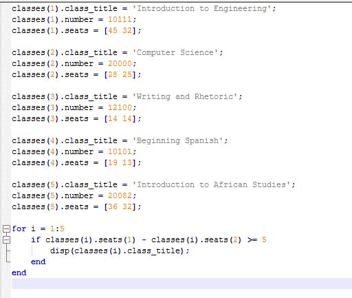 classes (1).class_titleIntroduction to classes (1).number = 10111; c1a33e3 (1) .зеасз [45 32]; Engineering classes (2).class