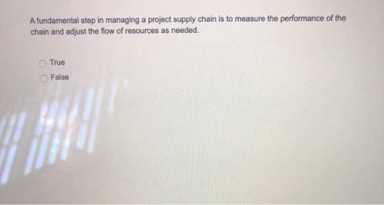 A fundamental step in managing a project supply chain is to measure the performance of the chain and adjust the flow of resou
