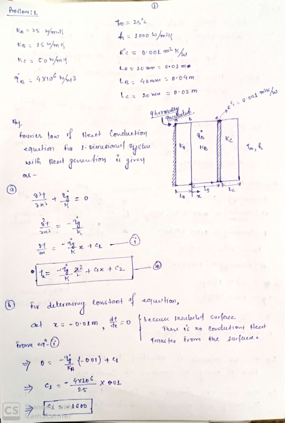 Proslen:L to = 25°c Kn = 25 wmiR t= !os0 w/m2y Re = 0.00L m? K%, com/my LA - 10 mm - 0•01 Tm :0.04m LB - 4o mm Le= 20 wu = D