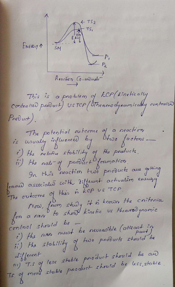 TS2 TS, EALL ENERY A SM PI Reactio Co-oninal This is a pro 6lem of kCp(kinetic alty Contnolled poduct US TCP contnolin nam Pa