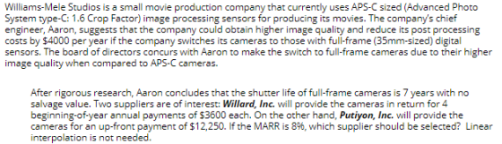 Williams-Mele Studios is a small movie production company that currently uses APS-C sized (Advanced Photo System type-C: 1.6