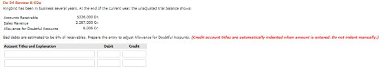 Do It! Review 8-02a Kingbird has been in business several years. At the end of the current year, the unadjusted trial balance