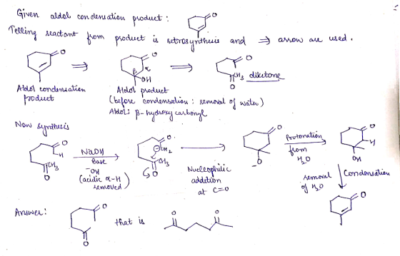 Given Telling y reactant aldol condensation product : po nadane from product is Betrosynthesis from product is betrosynthes a