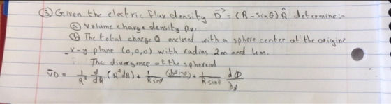 The tabal chatgeene esed aith n sphee center ab he origine y plone lo,aa) with radins 2m and The diversance& the sphetecel