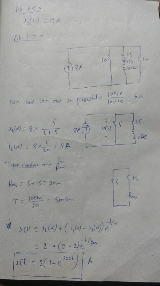 .Attro (0) =OA 104 Willy 510 8A Eloon loxio lotlo - 50 ton and lor are in paraella 1 25 $15 VC 5 (2) = 8x 5+15 (2) = 8x32 = 2