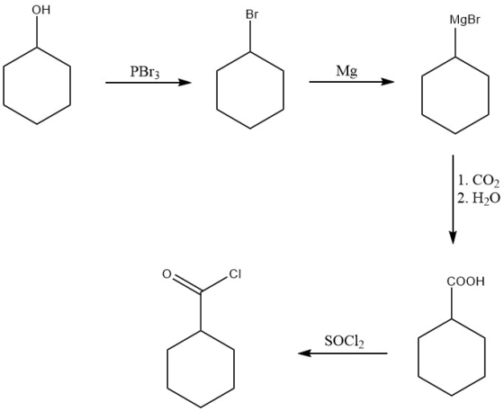 MgBr PB13 Mg 1. CO 2. HO CI COOH SOC12