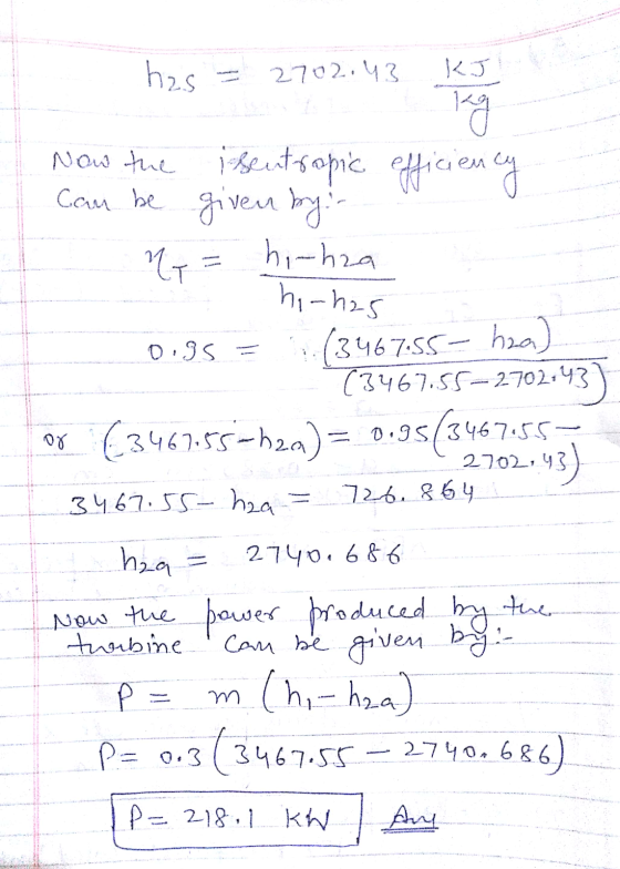 has 2702.43 kg Now the sentropic officiency Can be given by NT hi-hra hinhas 0.35 (3467.55 ha) (3467.55-2702:43 Bo (3467.55-6