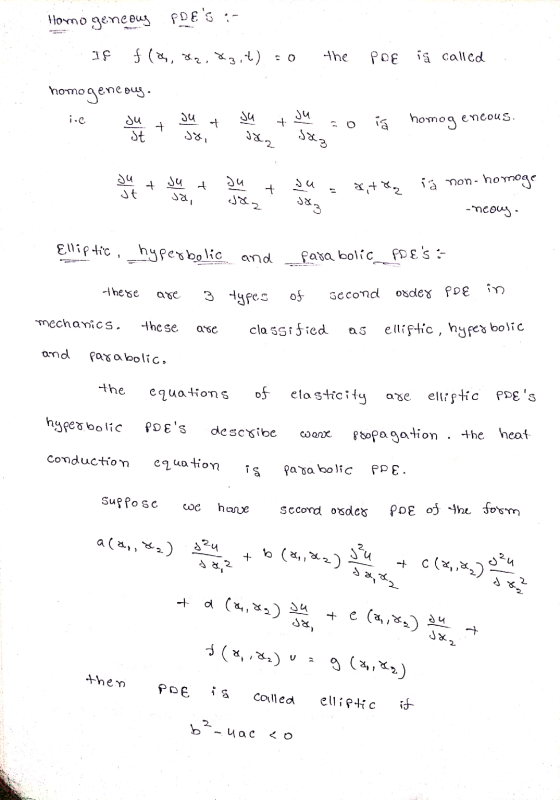Homogeneous POES :- If $(&, 82, 83,t) =0 the Poe is called homogeneous. i. Ju + suot su + Ju zo is homogeneous. Stt Jo, jo,