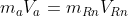 m_{a}V_{a} = m_{Rn} V_{Rn}