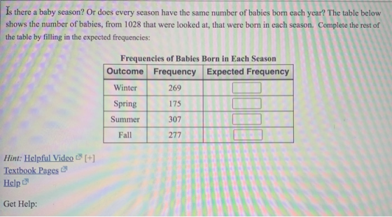Is there a baby season? Or does every season have the same number of babies born each year? The table below shows the number