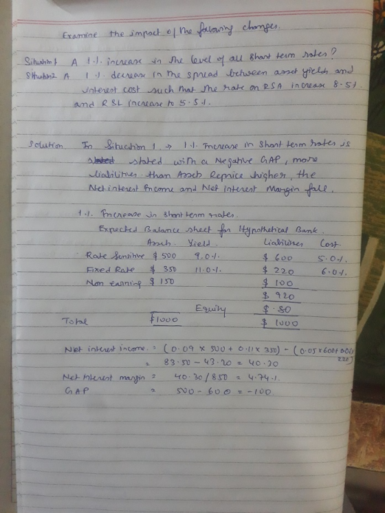 Examine the impact of the falowing changes. Situation & Stuhin2 A A 1.l. increase in the level of all shart term roter? 1. de