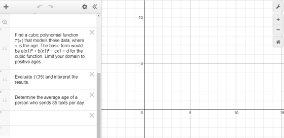 + 10 + 3 X c Find a cubic polynomial function T(x) that models these data, where x is the age. The basic form would be a(x1)+