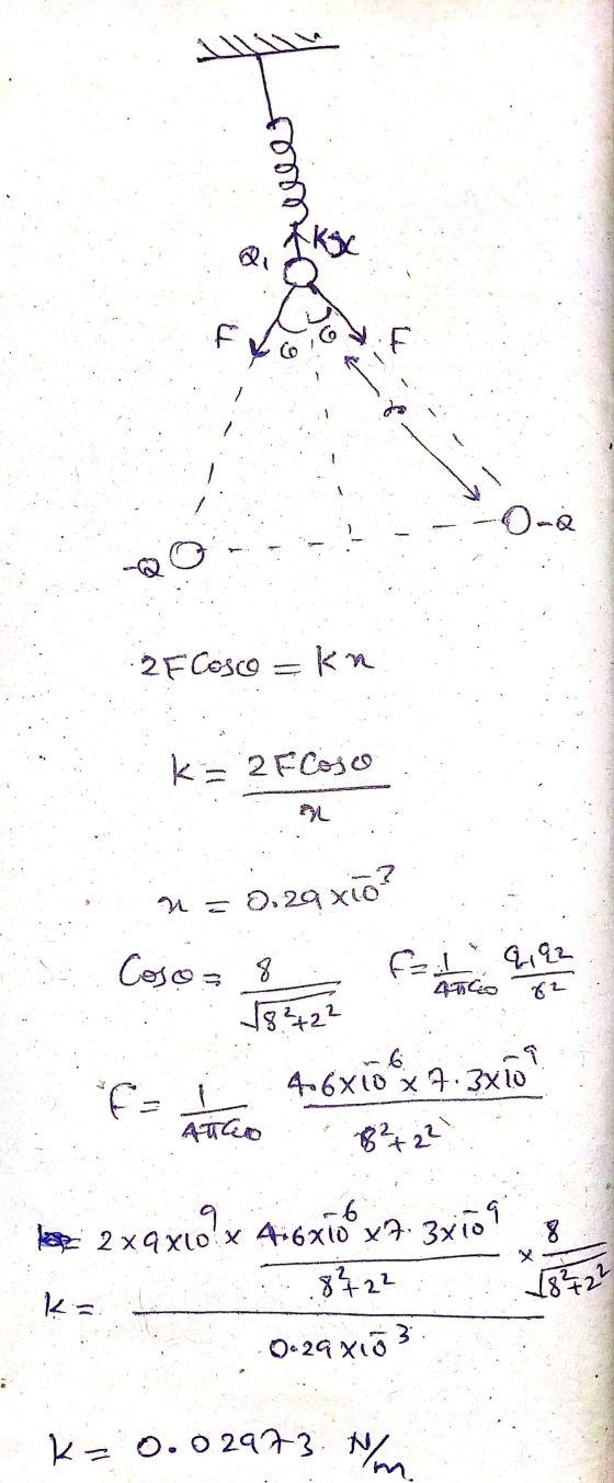 li f O- 2F Cosco =kn K 2 F Cojo EN 0.29xio? 9192 47 2 Coso = 8 FA 18422 4.6x10 6 X 7.3x10 ATED F = Ara 722) Do leap 2 xqxio x