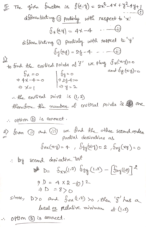 G Hii 5. The given function is flery) = 2x²_4x + 42 44 differentiating 6 pontialy with respect to x fx (NY) = 4x-4 differen