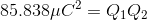 85.838\mu C^{2}=Q_{1}Q_{2}