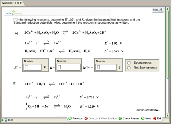 Question 11 of 14 Map pling r the following reacti