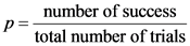 p=
number of success
total number of trials
