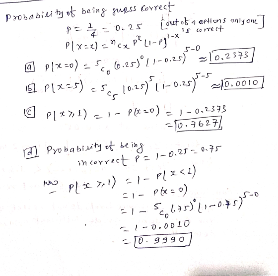 Probabil THも out ob 4 options only on S-O ST 10.2333 o.25 |1- 0.25 טו、7627 e hd 0 0. 999 o